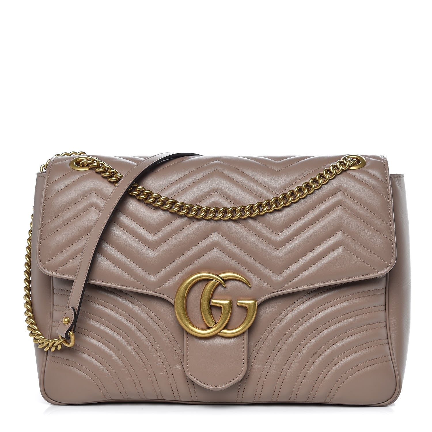 Gucci Calfskin Matelasse Large GG Marmont Shoulder Bag Porcelain Rose 1 of 9