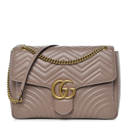 Gucci Calfskin Matelasse Large GG Marmont Shoulder Bag Porcelain Rose 1 of 9