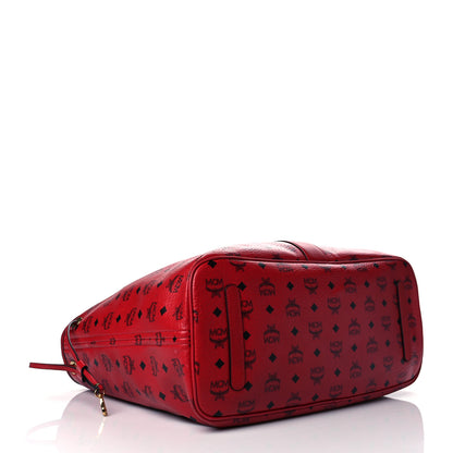 MCM Visetos Large Liz Reversible Shopper Tote Ruby Red 7 of 14