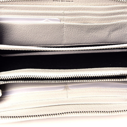 Balenciaga Chevre Silver Metallic Edge Hardware Zip Around Wallet Blanc Neige 5 of 8