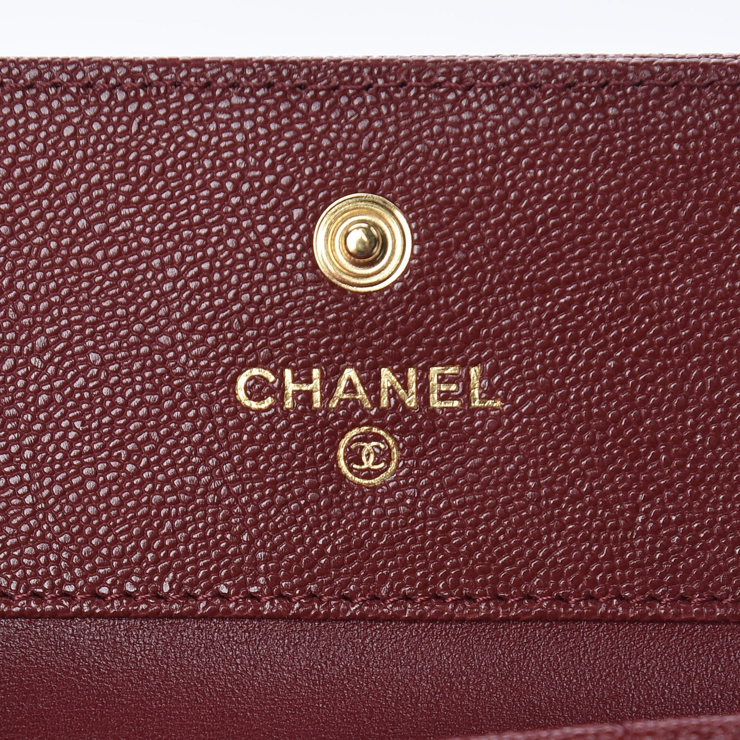 Caviar Quilted Compact Boy Wallet Burgundy