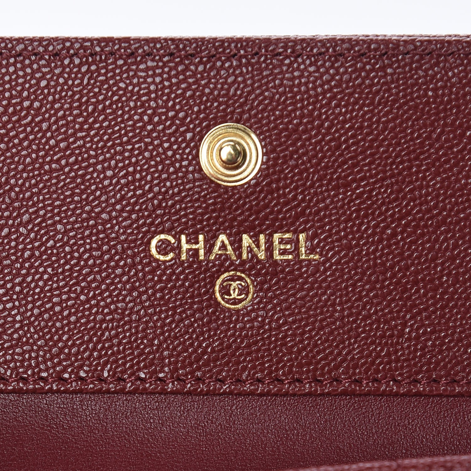 Chanel Caviar Quilted Compact Boy Wallet Burgundy 6 of 8
