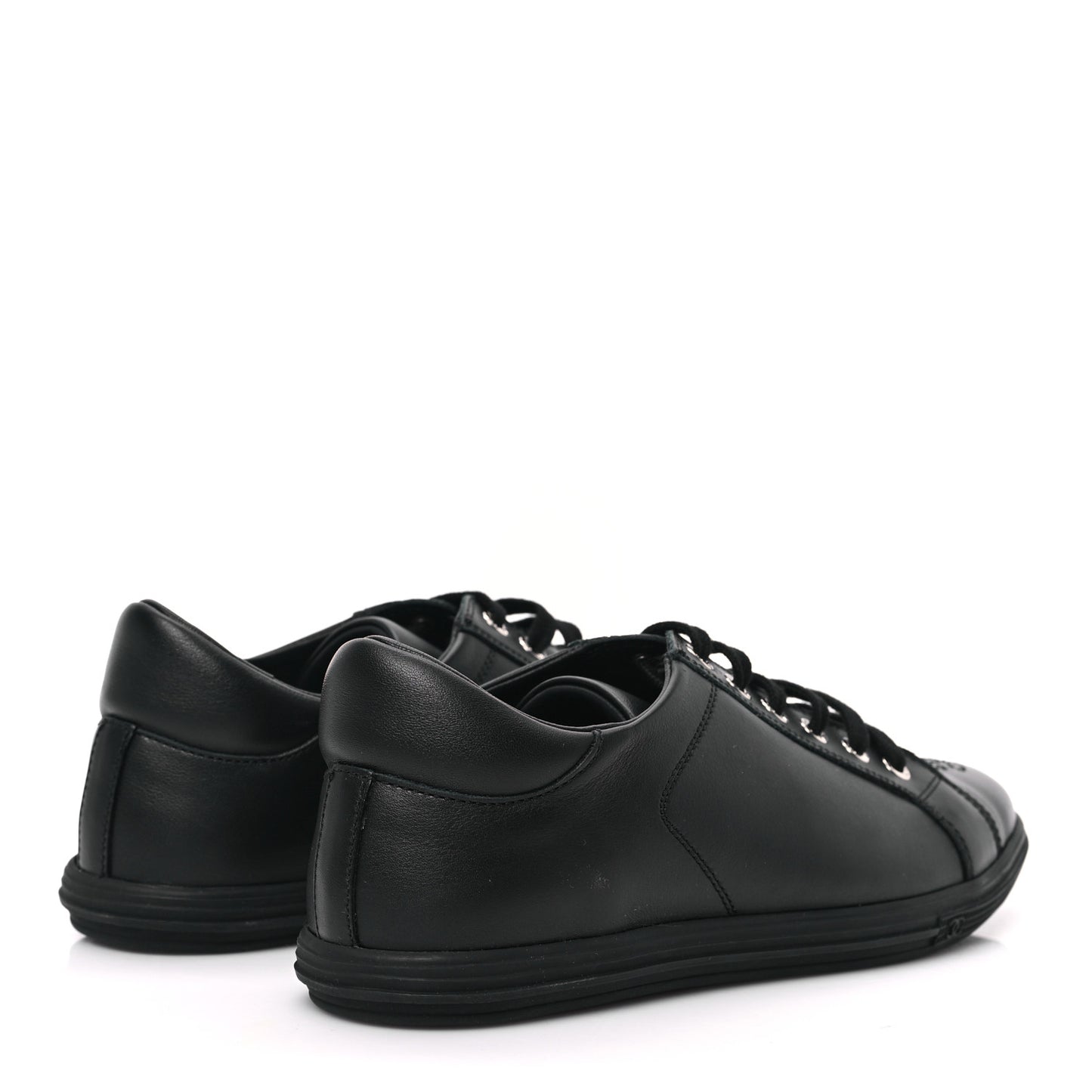 Calfskin Womens Sneakers 36 Black
