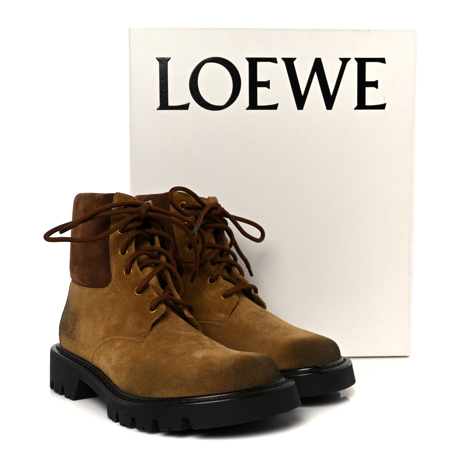 Loewe Suede Mens Sierra Combat Boots 41 Tobacco Brown 11 of 11