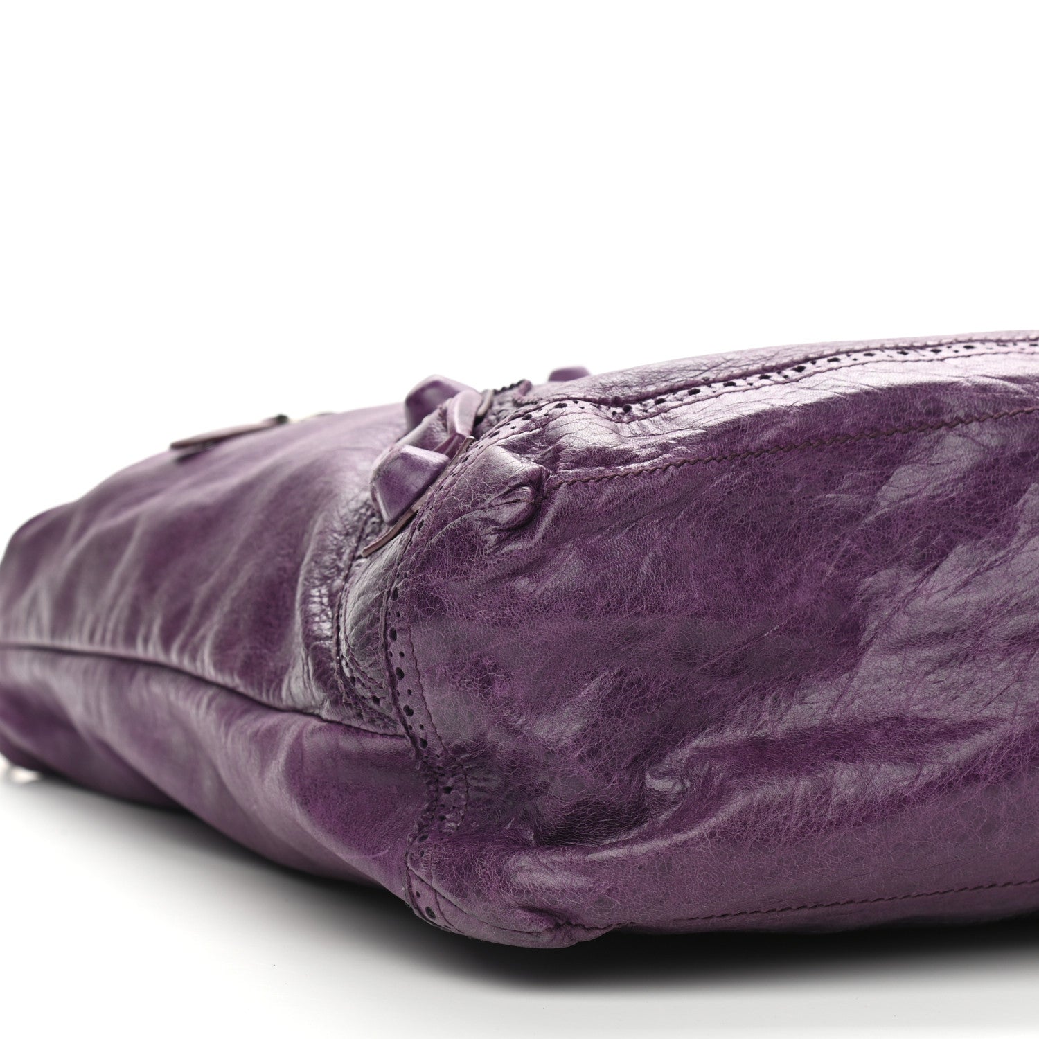 Balenciaga Agneau Giant Brogues Hardware Day Hobo Raisn 8 of 10