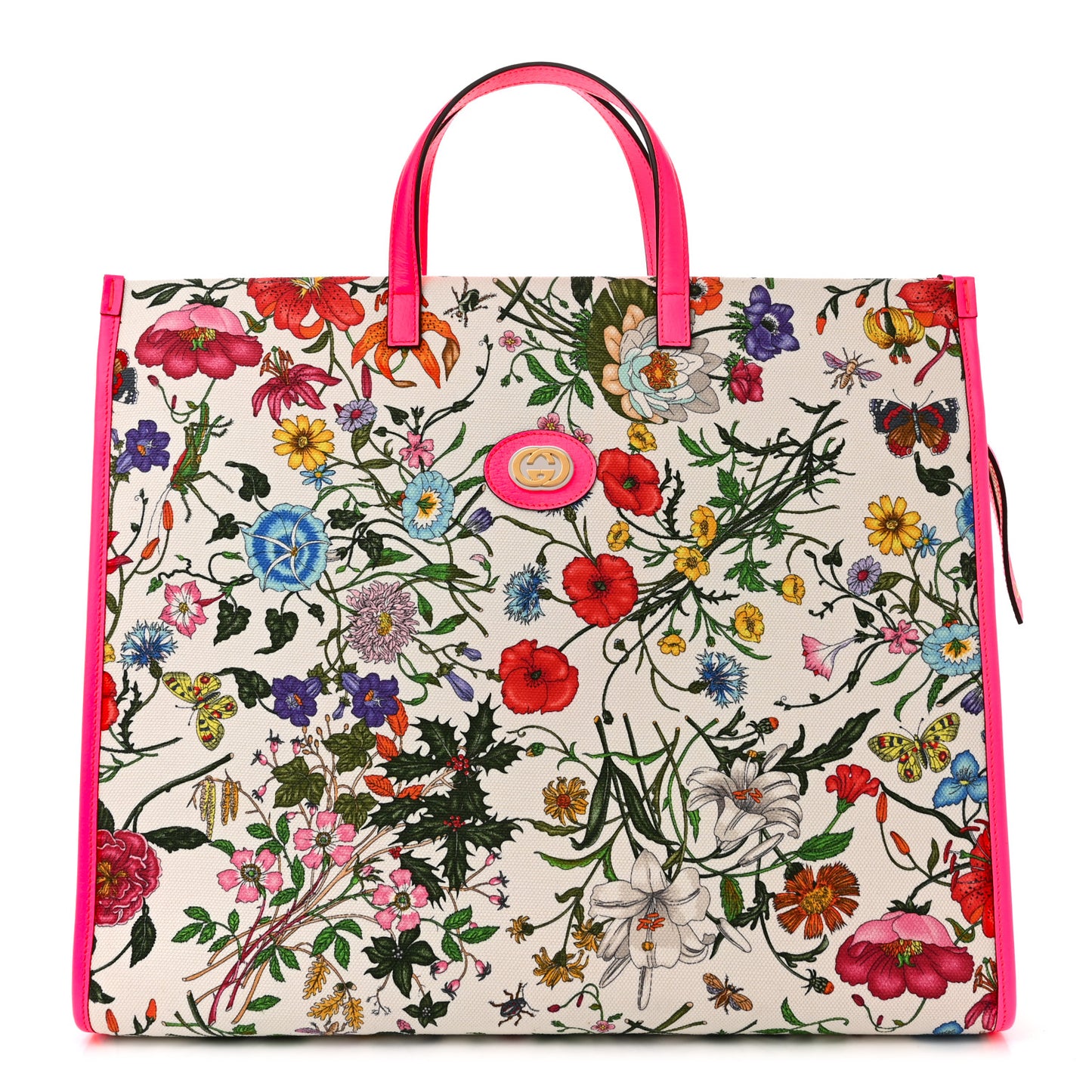 Canvas Large Flora Tote Pink Multicolor Fuchsia