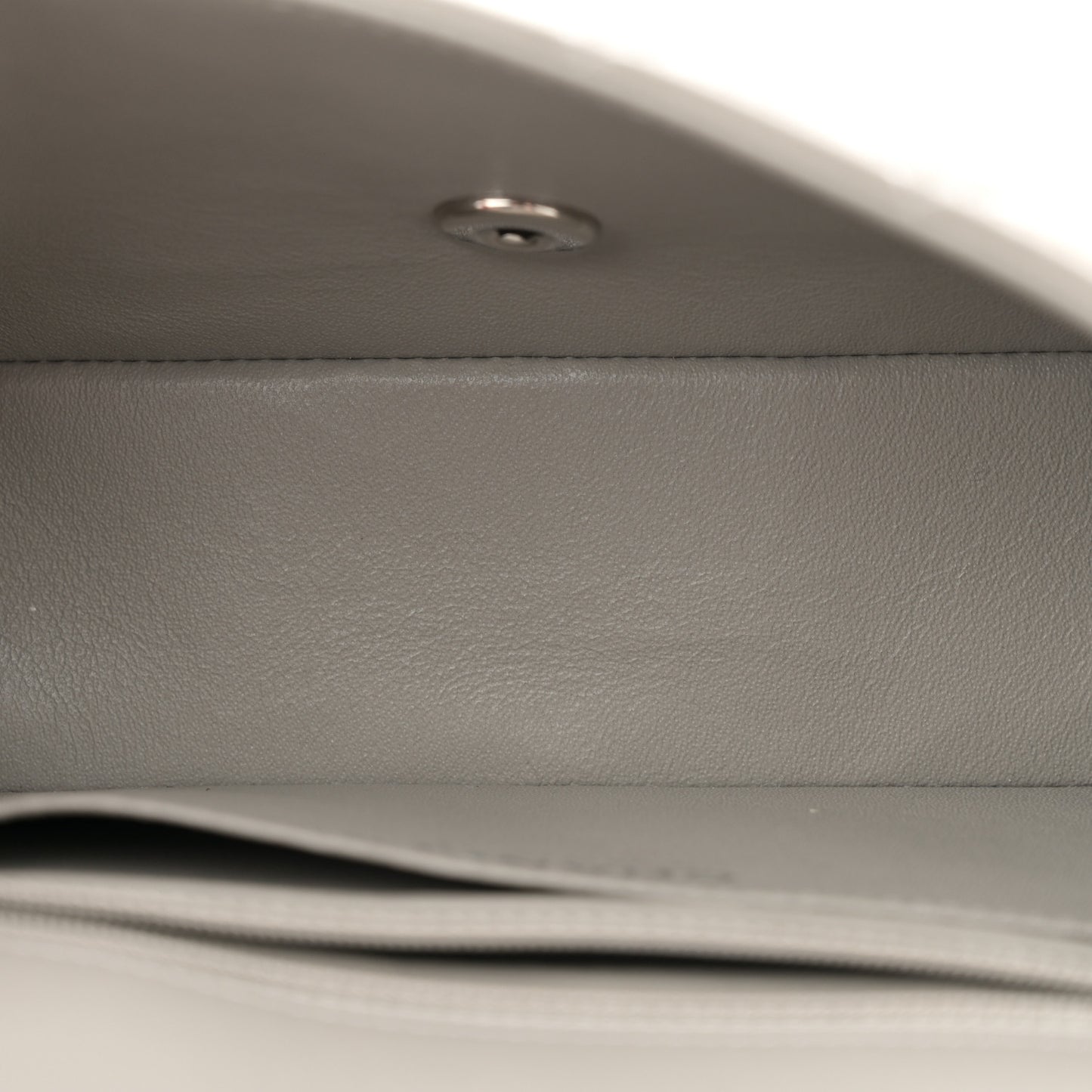 Lambskin Quilted Mini Rectangular Flap Grey