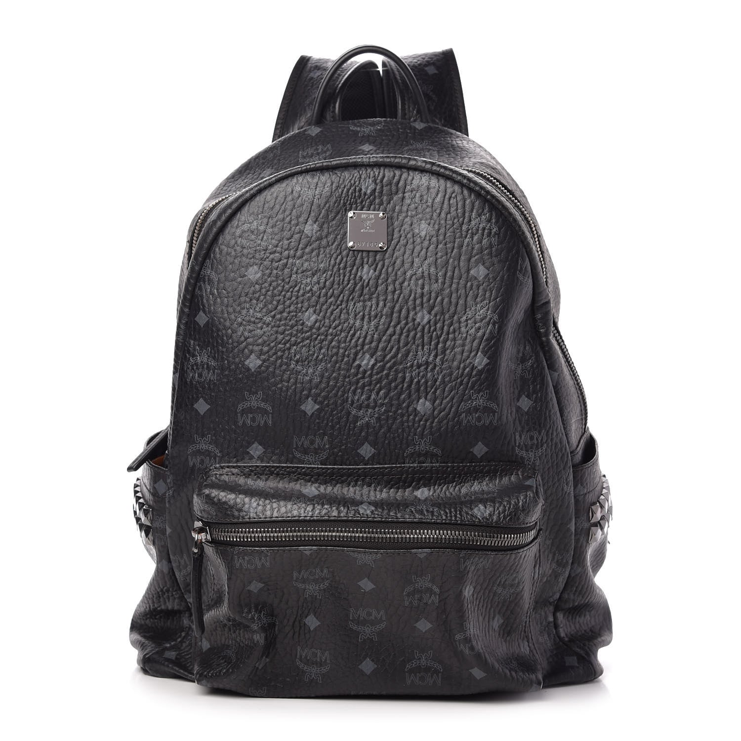 MCM Visetos Medium Side Studs Stark Backpack Black 1 of 10