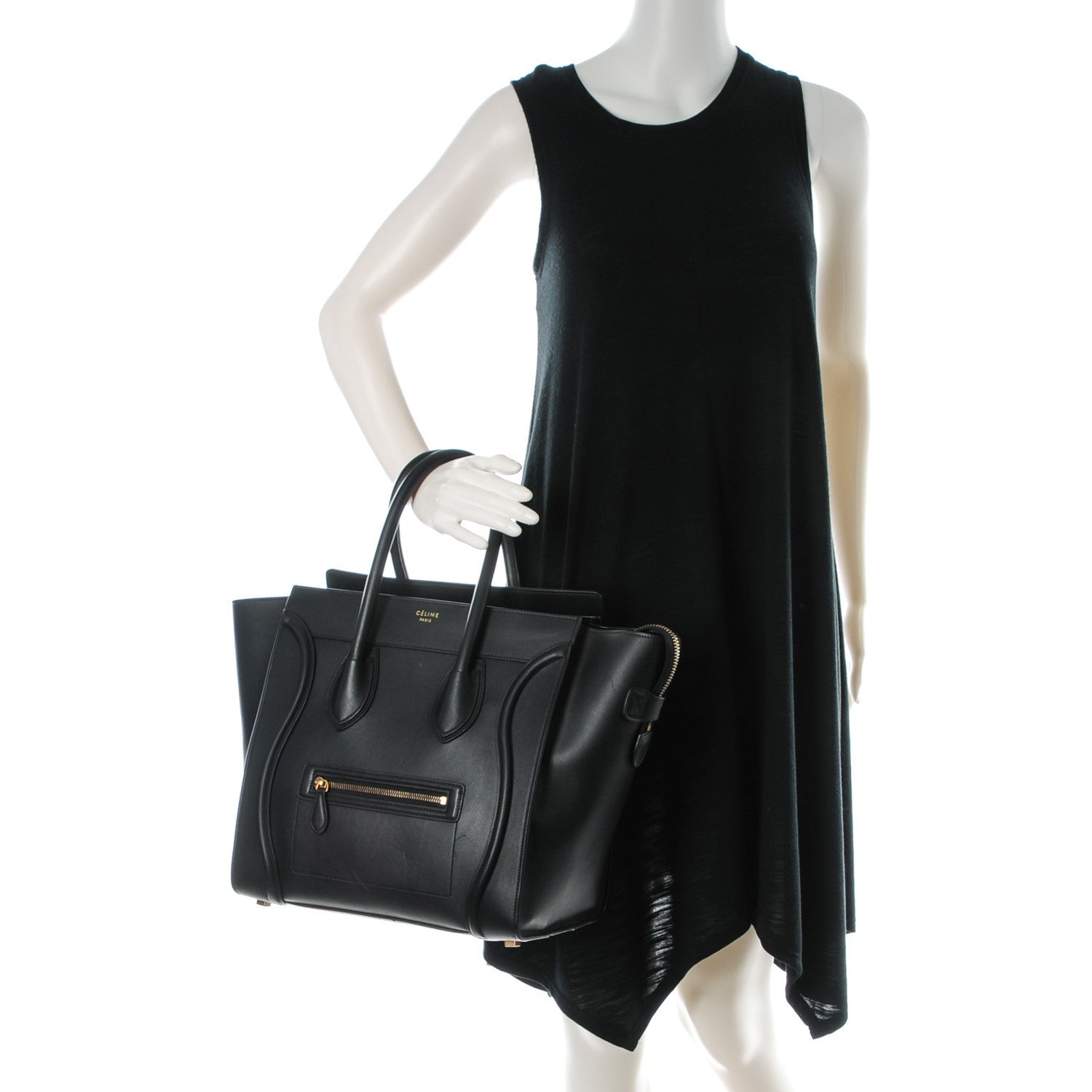 Celine Smooth Calfskin Mini Luggage Black 2 of 9