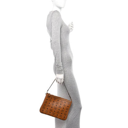 MCM Visetos Liz Shopper Tote Pouch Cognac 2 of 10