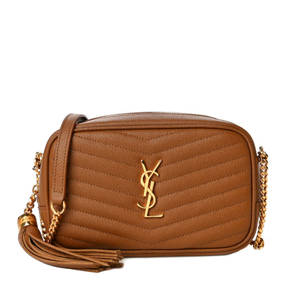 Saint Laurent Grain De Poudre Matelasse Monogram Mini Lou Camera Bag Dark Natural 1 of 11