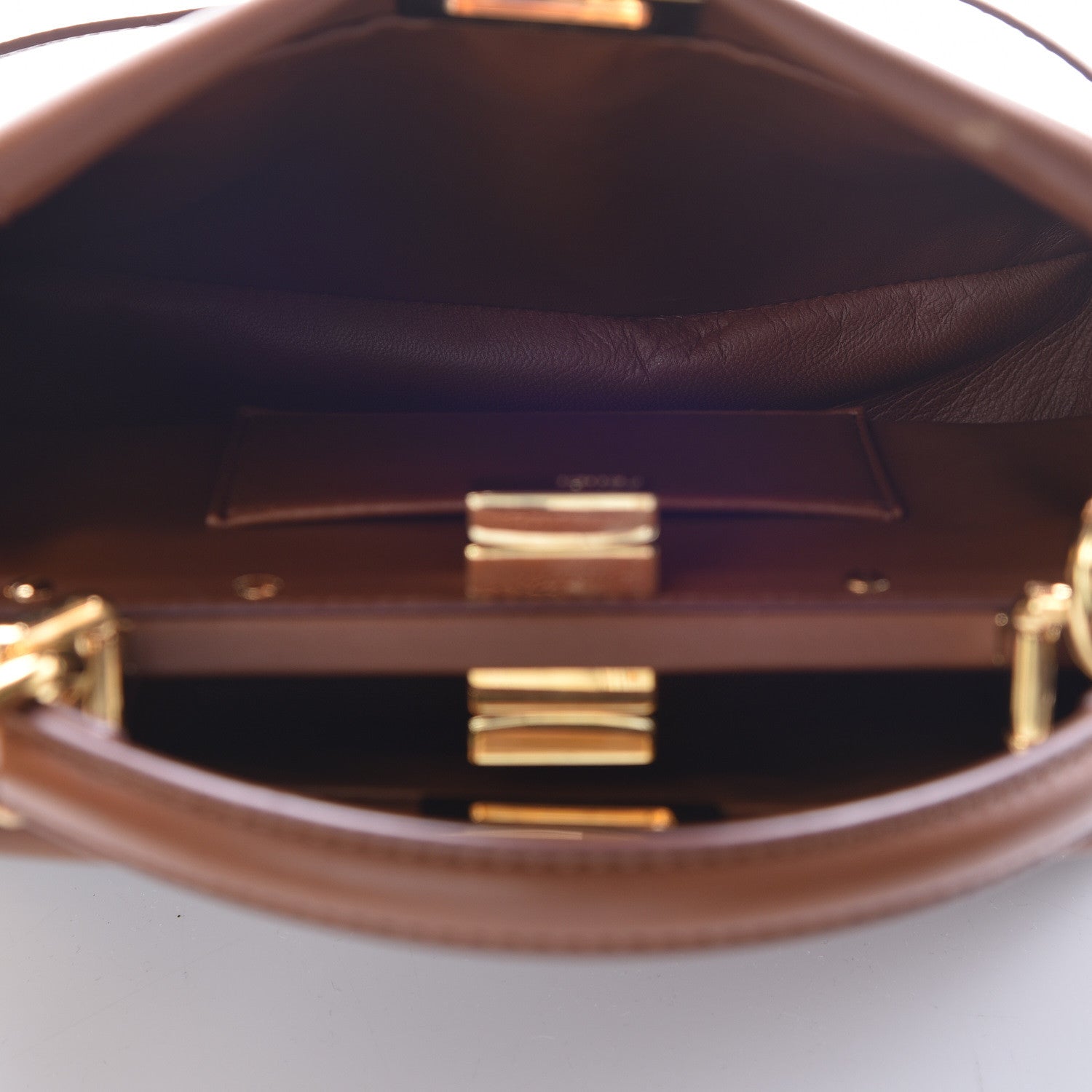 Fendi Nappa Mini Peekaboo Iconic Satchel Corteccia 8 of 13