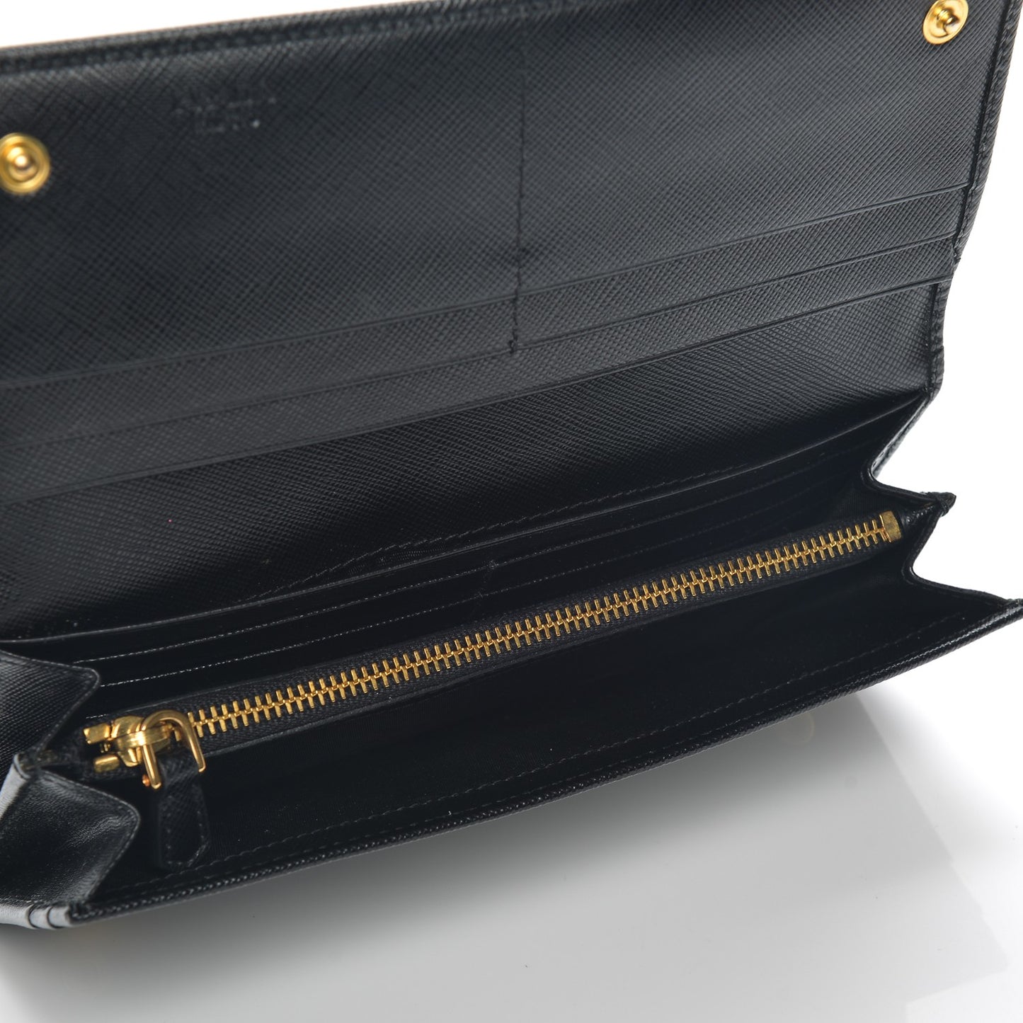 Saffiano Metal Continental Flap Wallet Nero Black