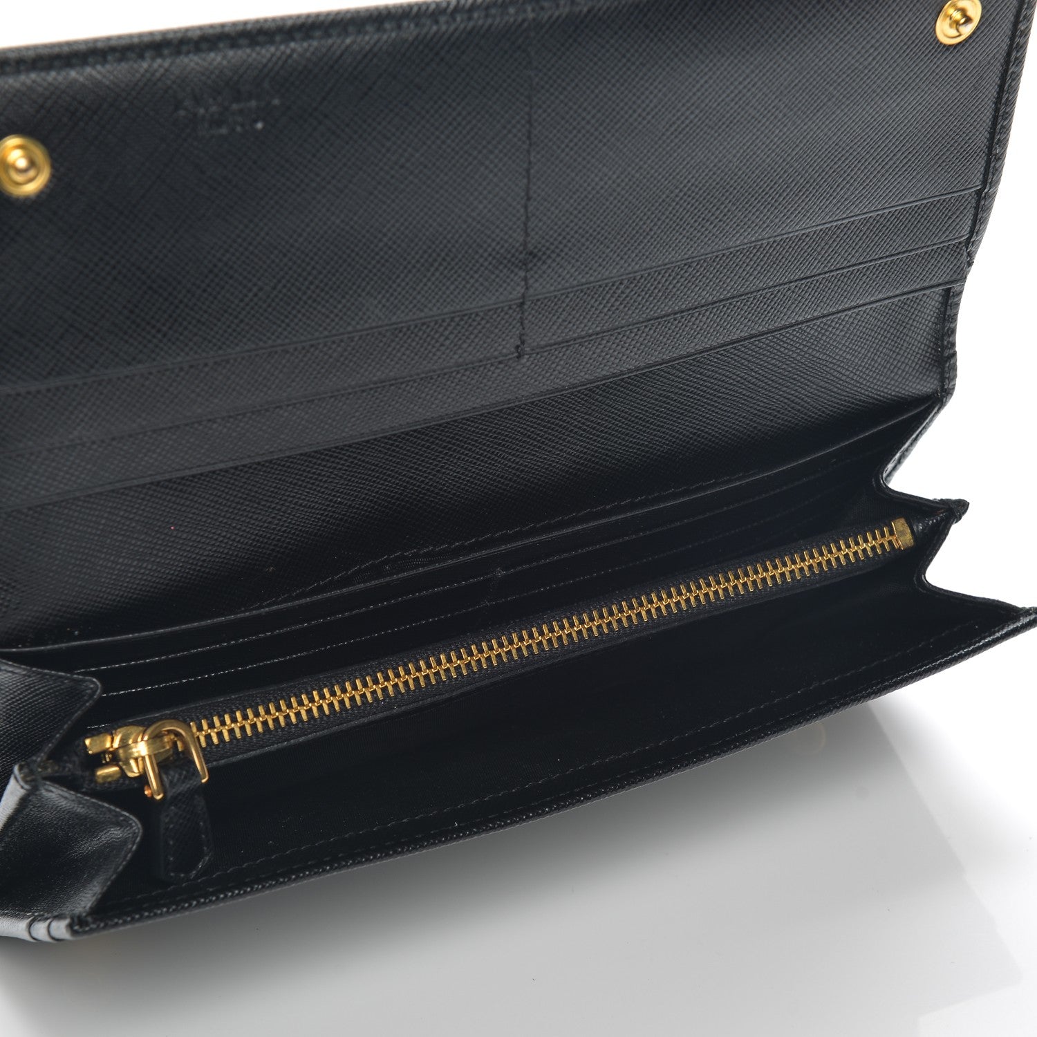 Prada Saffiano Metal Continental Flap Wallet Nero Black 5 of 9