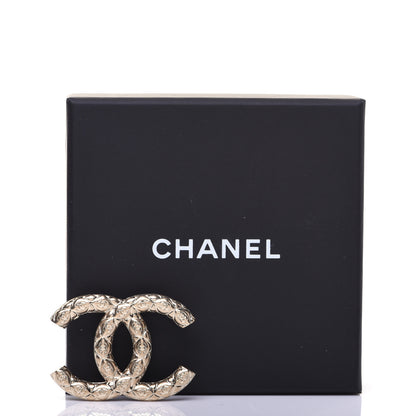 Chanel Metal CC Diamond Quilted Brooch Light Gold 7 of 7