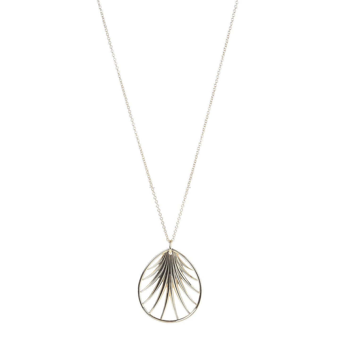 18K Yellow Gold Large Paloma Picasso Villa Paloma Palm Pendant Necklace 30
