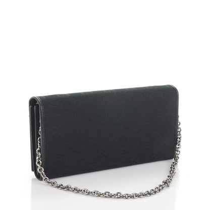 Gucci Monogram Metal Bar Chain Wallet Black 3 of 7