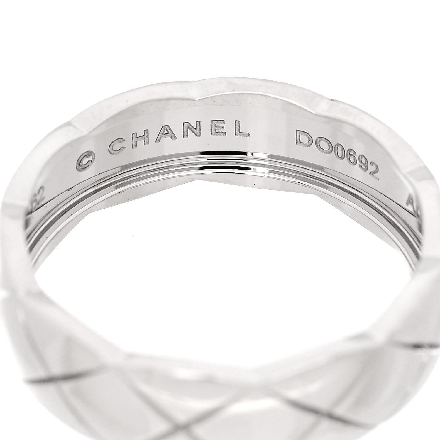 Chanel 18K White Gold Small Coco Crush Ring 62 10 4 of 6