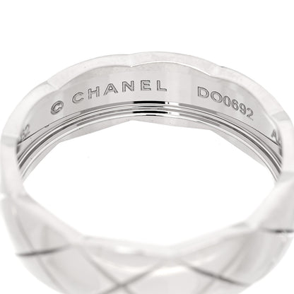 Chanel 18K White Gold Small Coco Crush Ring 62 10 4 of 6