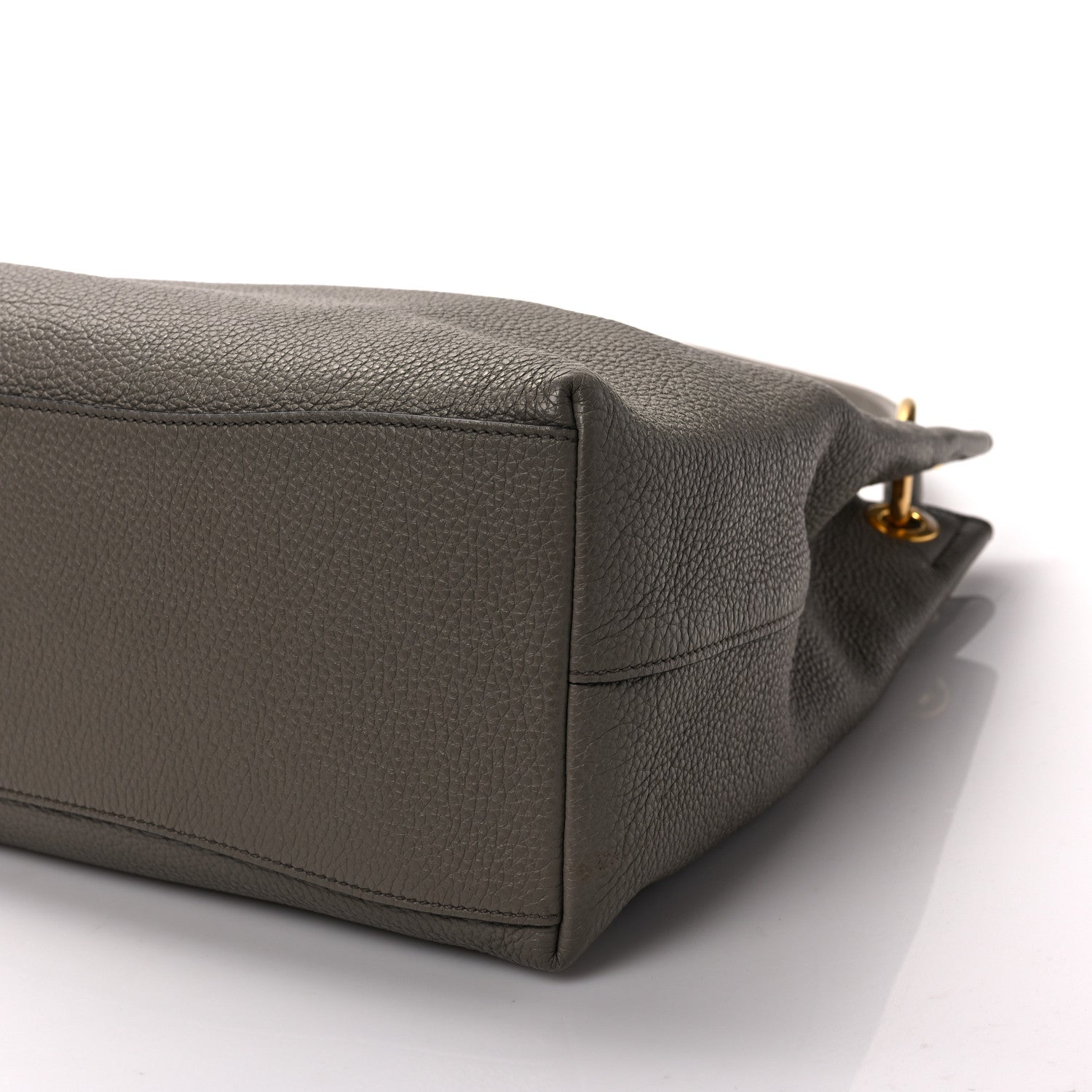 Prada Vitello Phenix Logo Hobo Taupe 9 of 13