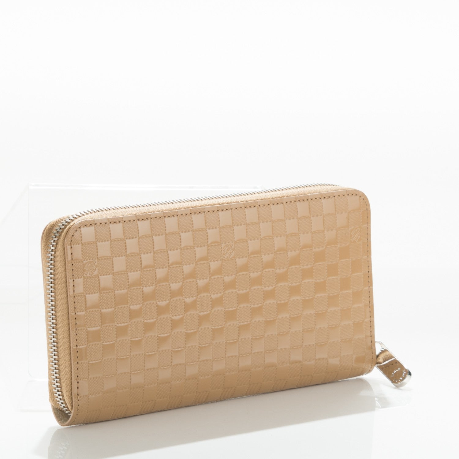 Louis Vuitton Shiny Calf Damier Facette Zippy Wallet Camel 3 of 7