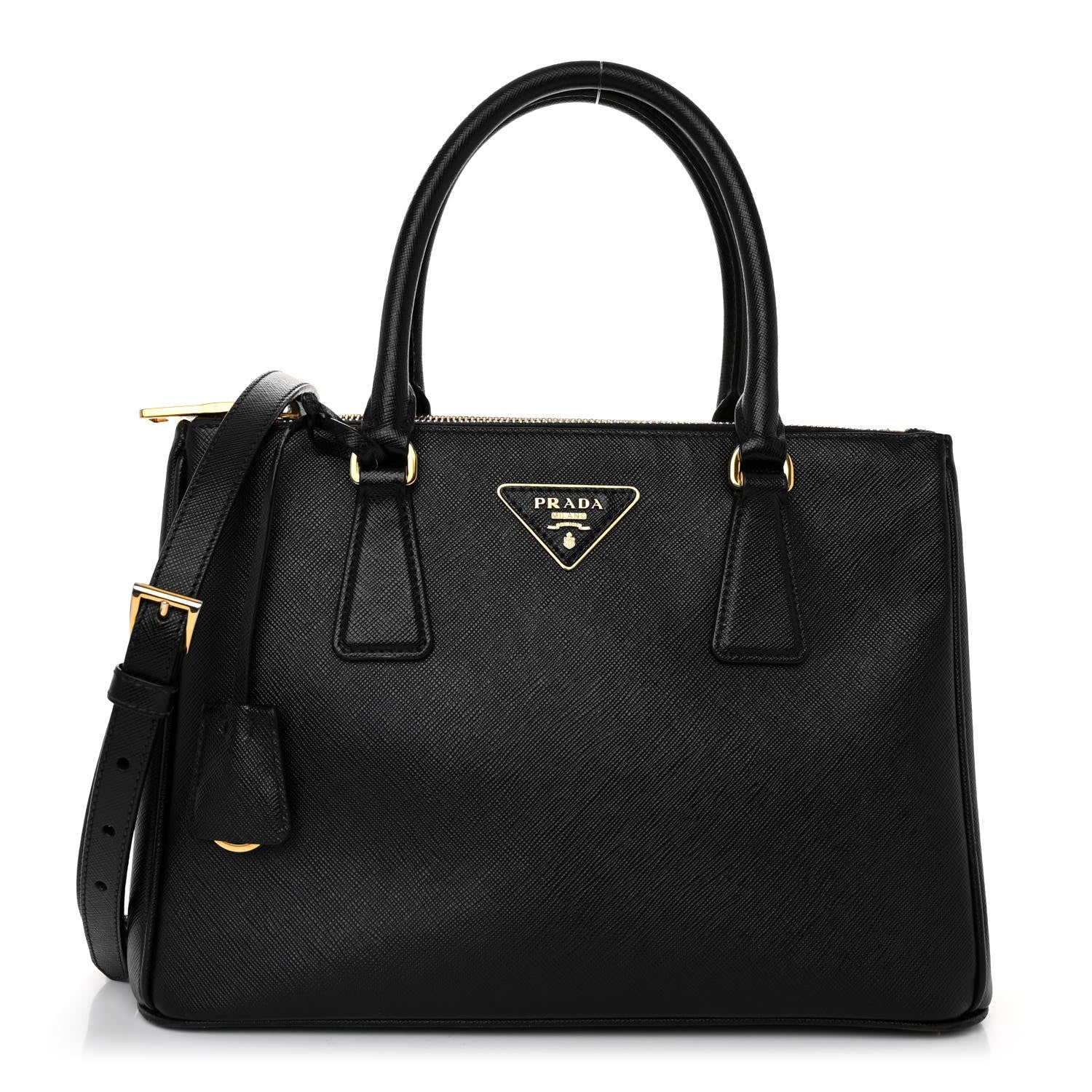 Prada Saffiano Small Galleria Double Zip Tote Black 1 of 9