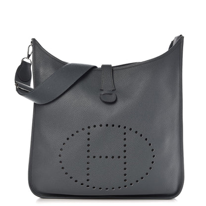 Hermes Taurillon Clemence Evelyne III GM Bleu Orage 1 of 10