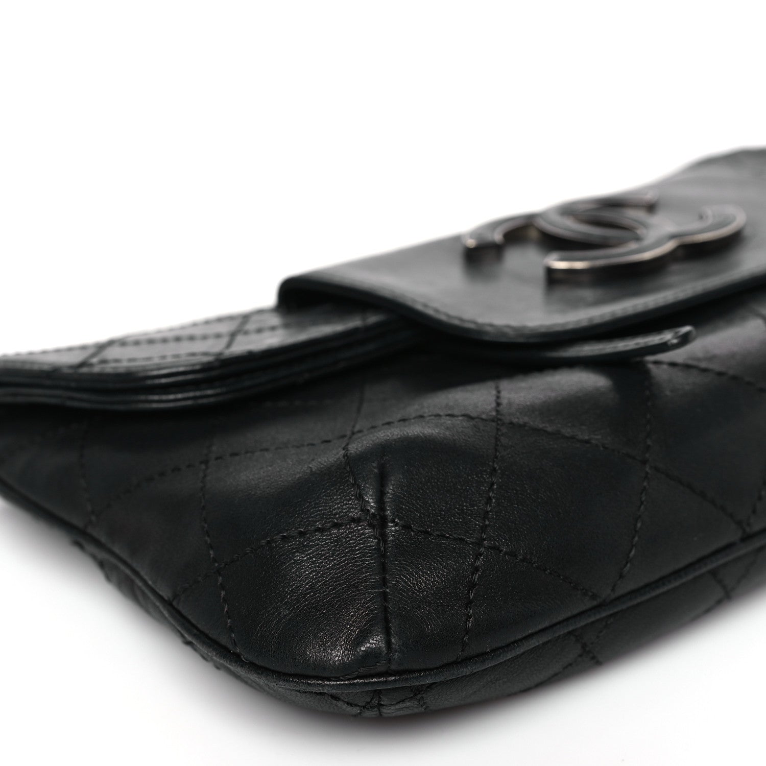 Chanel Lambskin Diamond Stitch Convertible Clutch Black 8 of 9