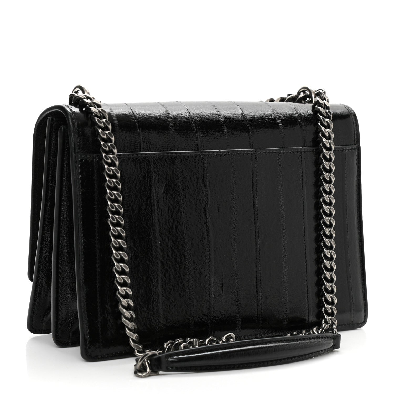 Saint Laurent Glossy Eelskin Medium Monogram Sunset Black 3 of 10