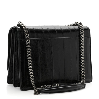 Saint Laurent Glossy Eelskin Medium Monogram Sunset Black 3 of 10