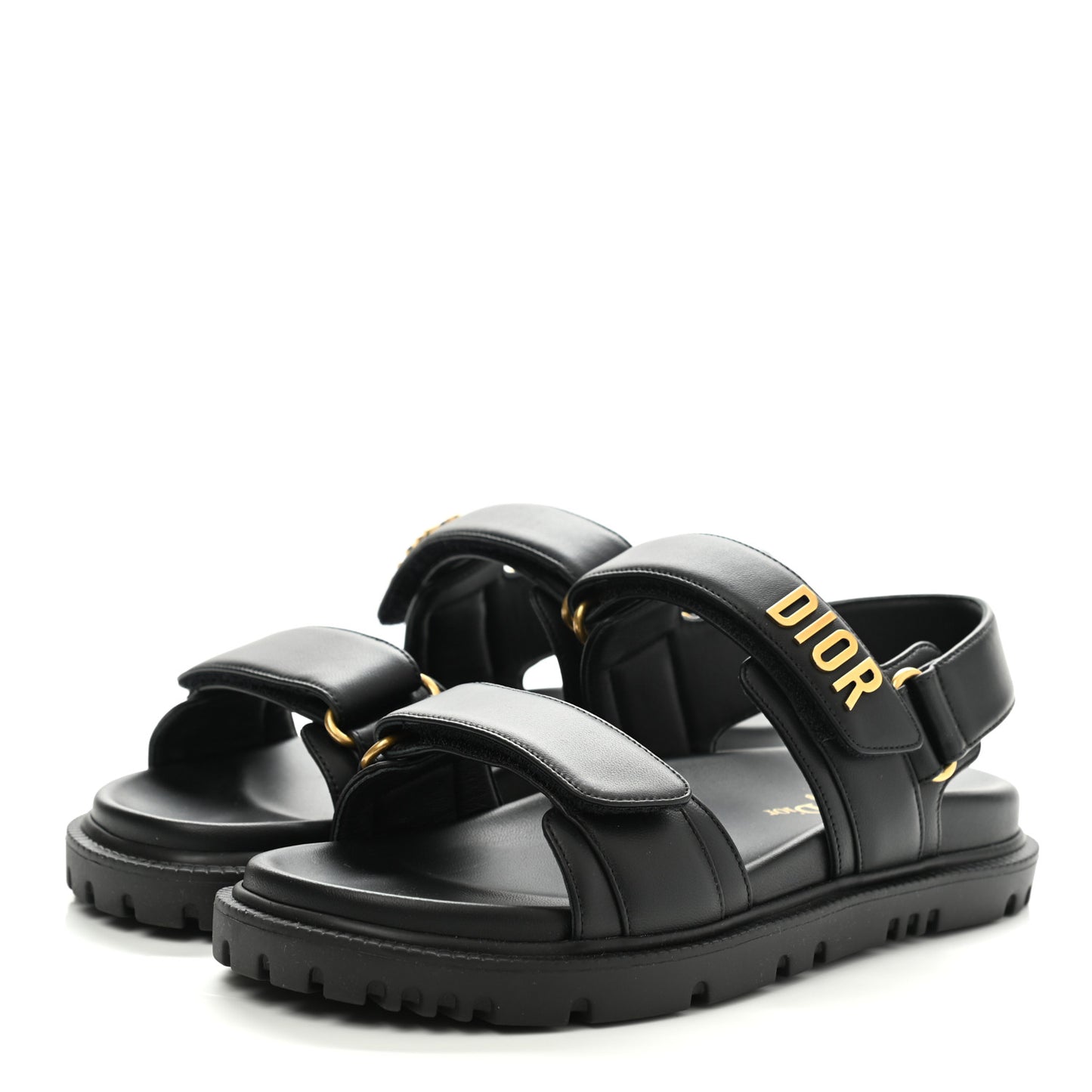 Lambskin Dioract 10mm Sandals 36.5 Black