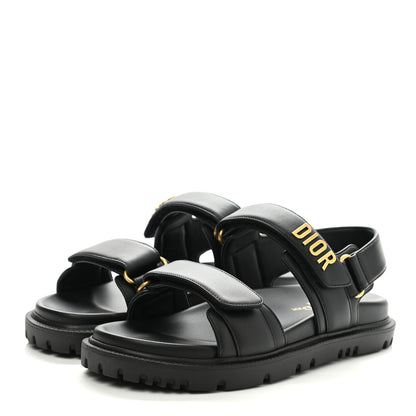 Christian Dior Lambskin Dioract 10mm Sandals 36.5 Black 3 of 9