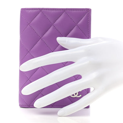 Chanel Lambskin Quilted Passport Holder Purple 2 of 7