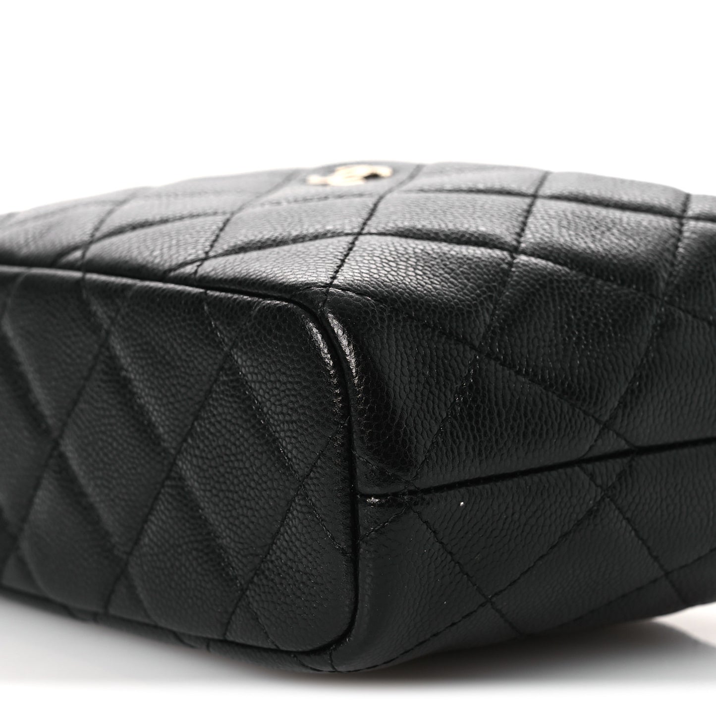 Caviar Quilted Hobo Clutch With Chain Black