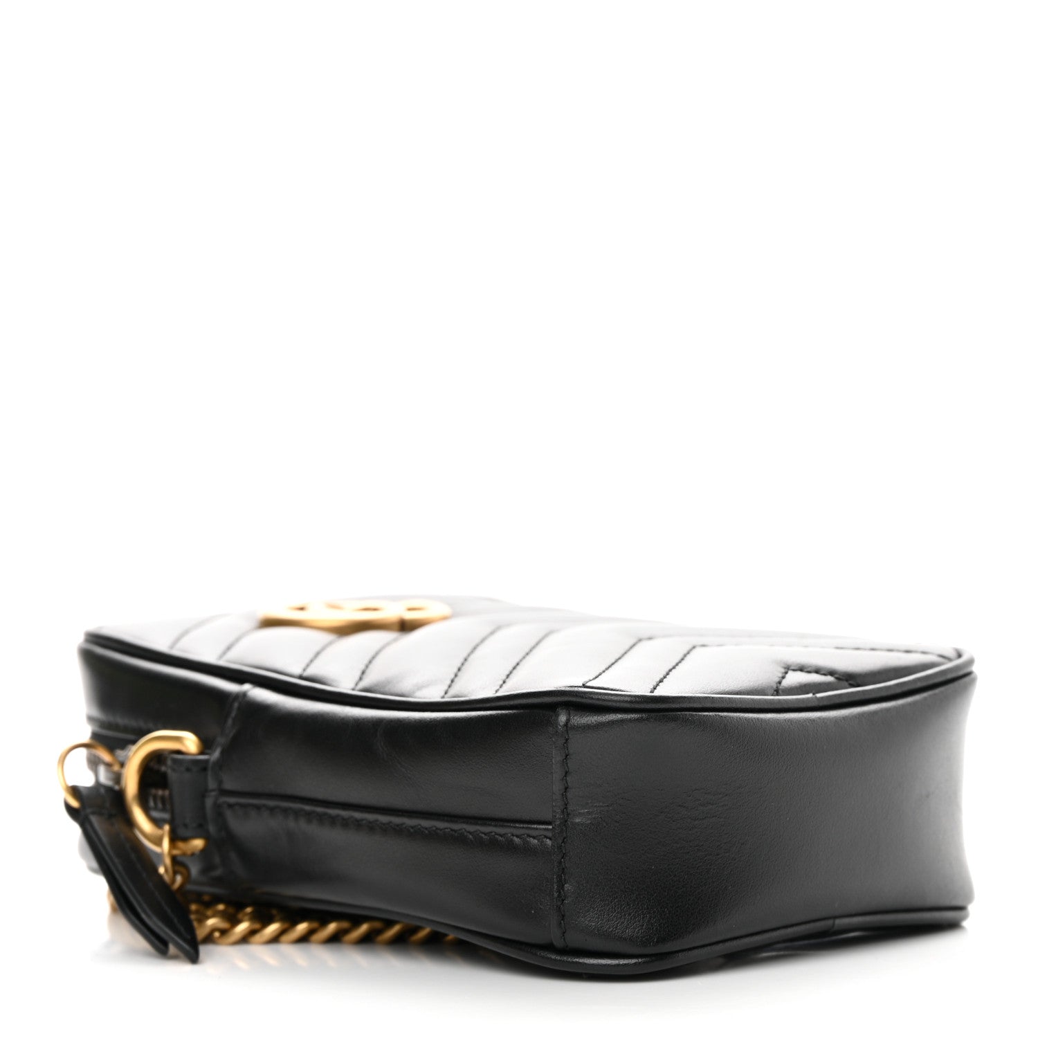 Gucci Calfskin Matelasse Mini GG Marmont Crossbody Bag Black 4 of 11