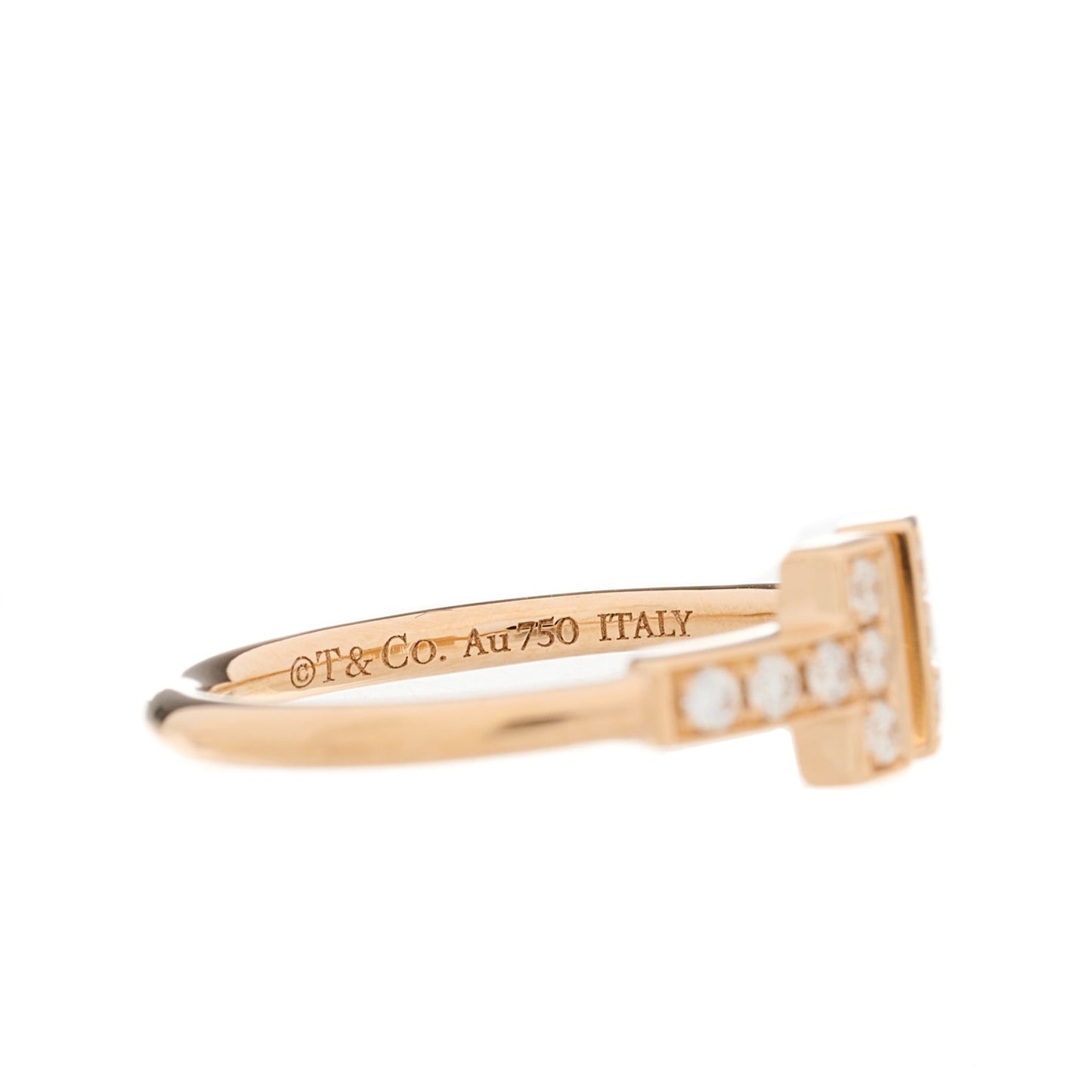 18K Rose Gold Diamond T Wire Ring 48 4.5