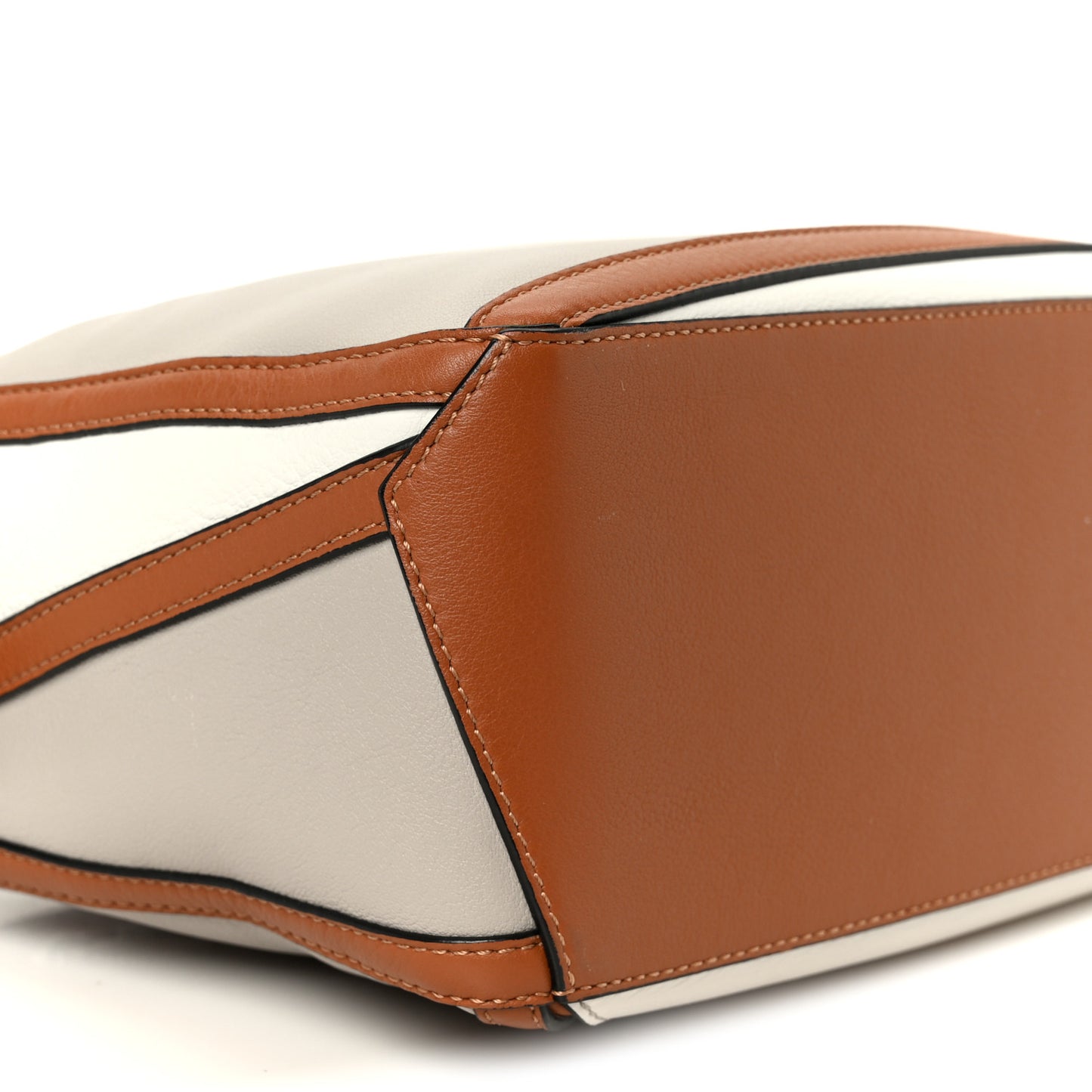 Calfskin Small Graphic Puzzle Bag Ghost Soft White