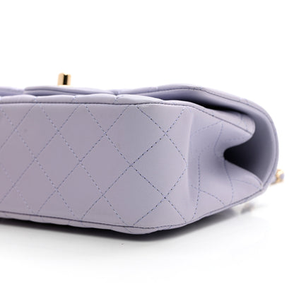 Chanel Lambskin Quilted Mini Top Handle Rectangular Flap Light Purple 9 of 9