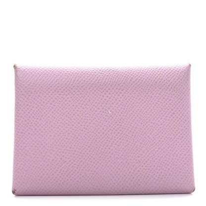 Hermes Epsom Calvi Duo Card Case Mauve Sylvestre 1 of 10