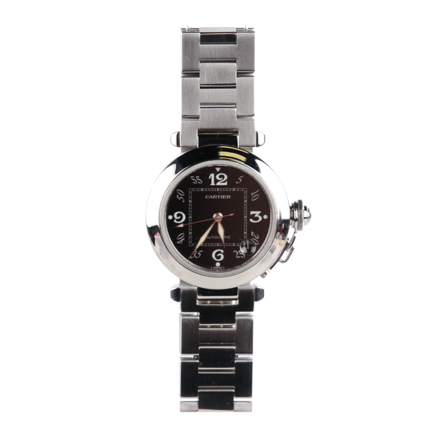 Cartier Stainless Steel 35mm Pasha C Automatic Watch Black 2 of 10