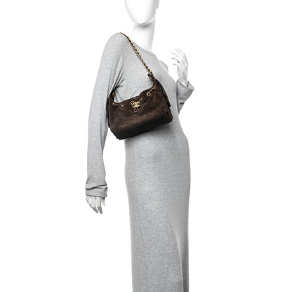 Chanel Suede Quilted Mini Chanel 25 Handbag Dark Brown 2 of 11