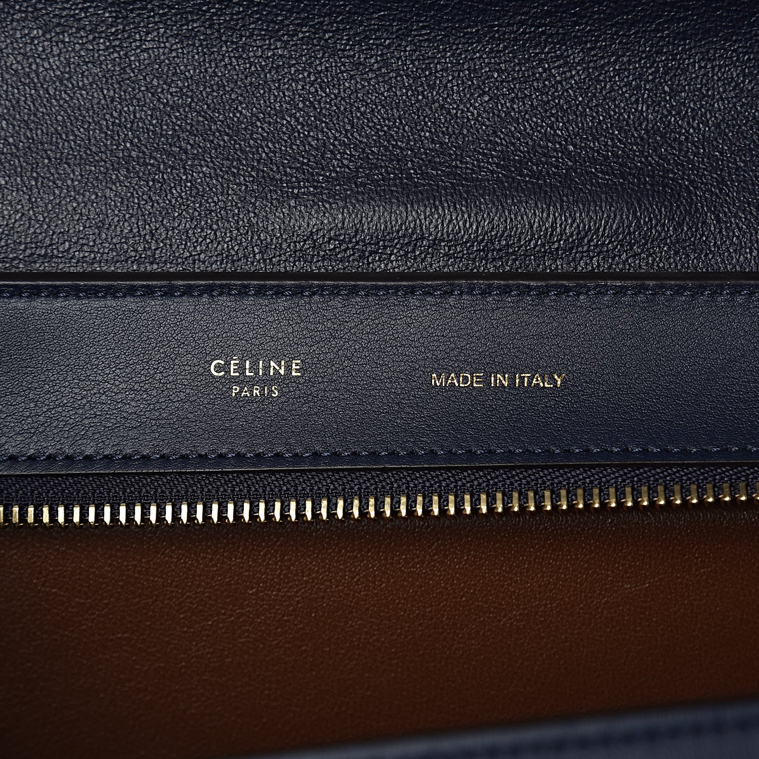 Celine Drummed Calfskin Suede Medium Trapeze Ocean Blue 6 of 9