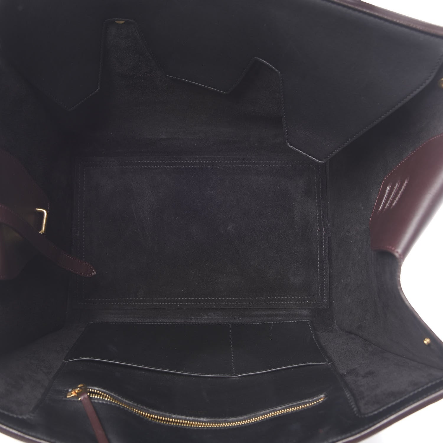 Celine Smooth Calfskin Large Bi-Color Tie Knot Tote Black Burgundy 6 of 21