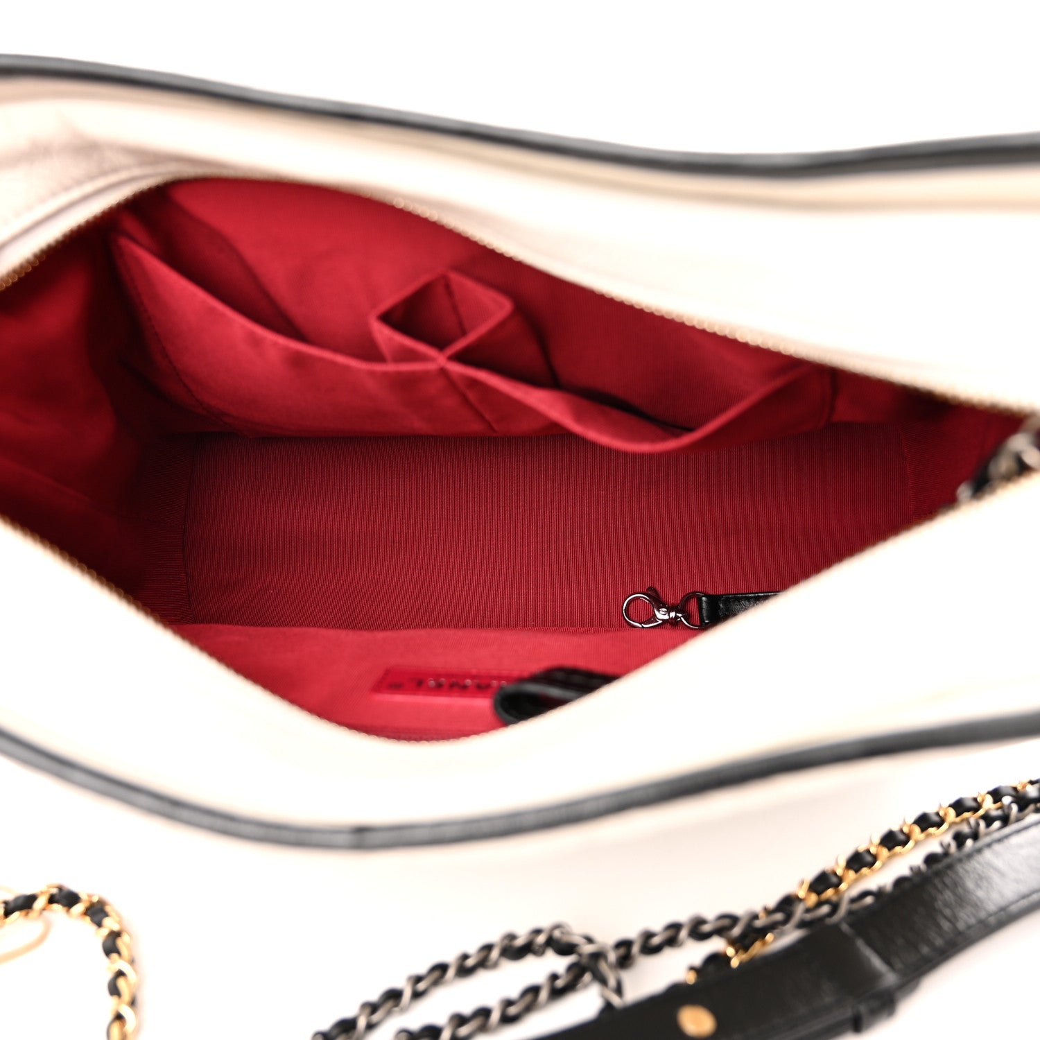 Chanel Aged Calfskin Quilted Medium Gabrielle Hobo Black White 5 of 13