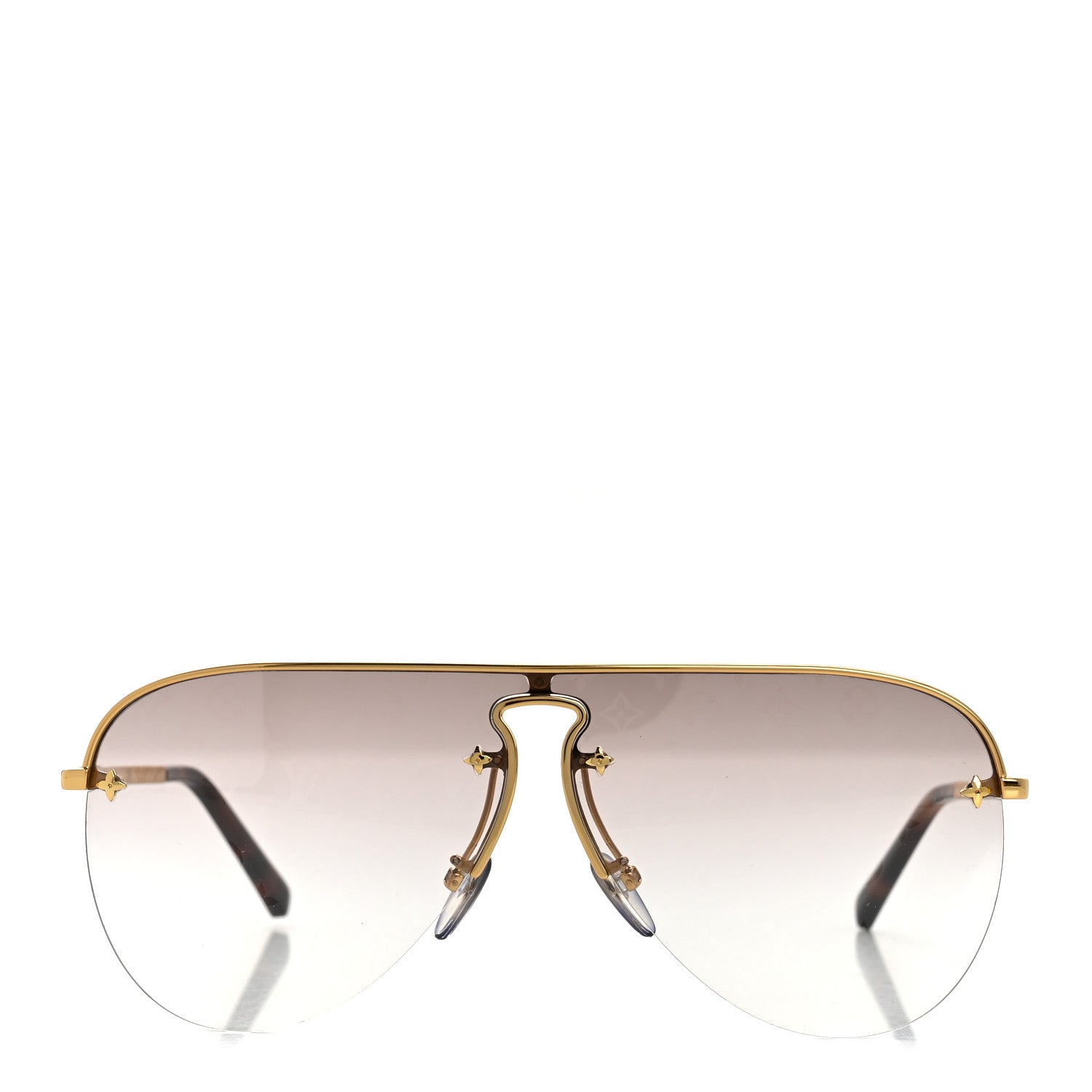 Louis Vuitton Grease Mask Sunglasses Z1469U Gold 2 of 7