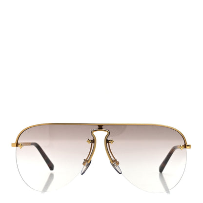 Louis Vuitton Grease Mask Sunglasses Z1469U Gold 2 of 7