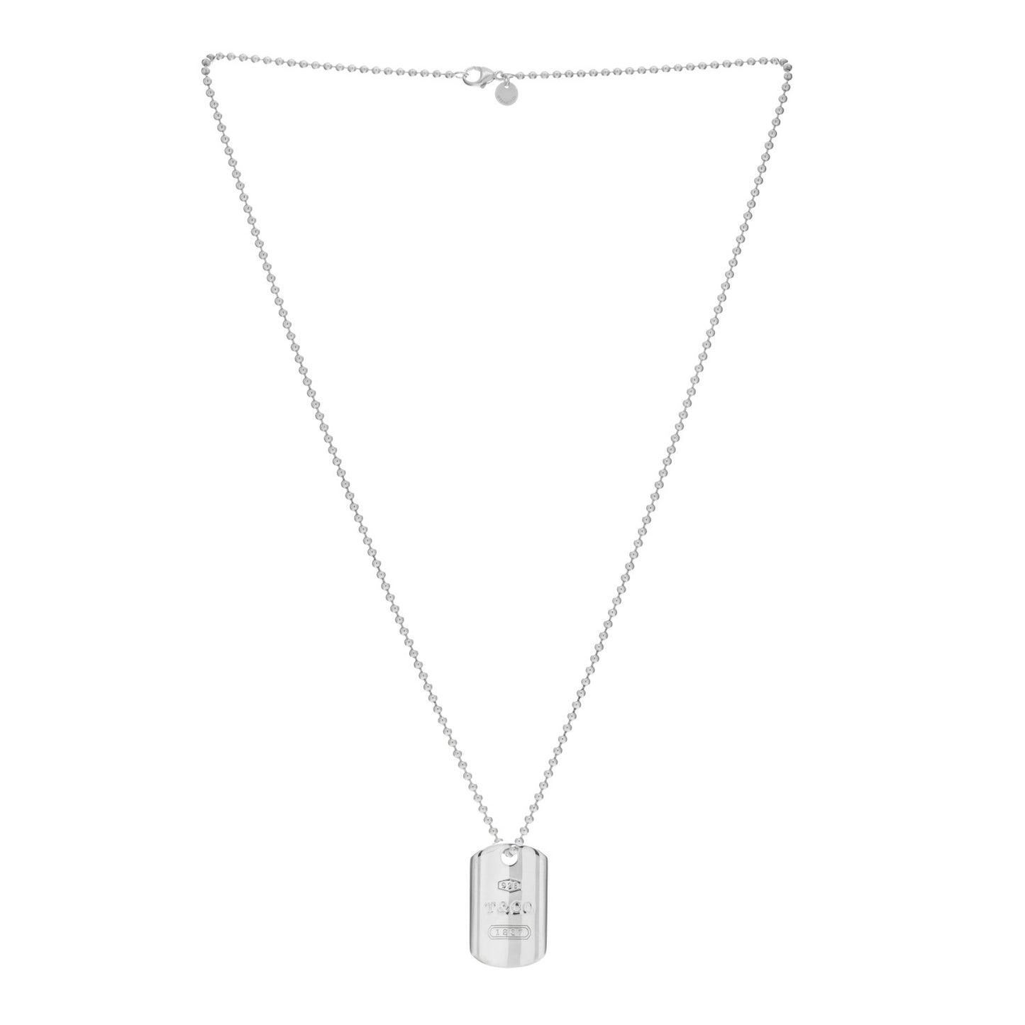 Sterling Silver 1837 Dog Tag Pendant Necklace