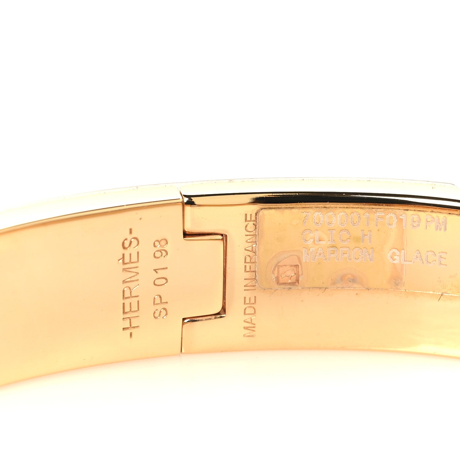 Hermes Enamel Narrow Clic Clac H Bracelet PM Marron Glace 4 of 5