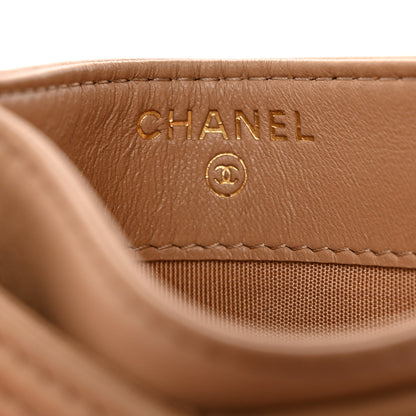 Chanel Lambskin Quilted Boy Card Holder Beige 6 of 8