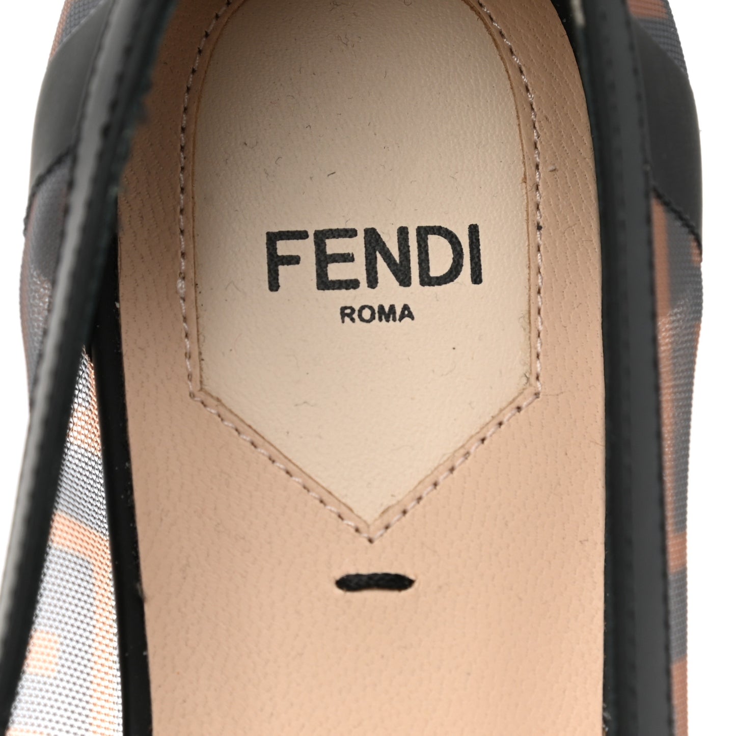 Mesh FF Skimmer Ballerina Flats 37 Tobacco Moro Black